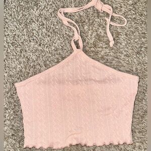 January 7 Light Pink Knit Crop Top